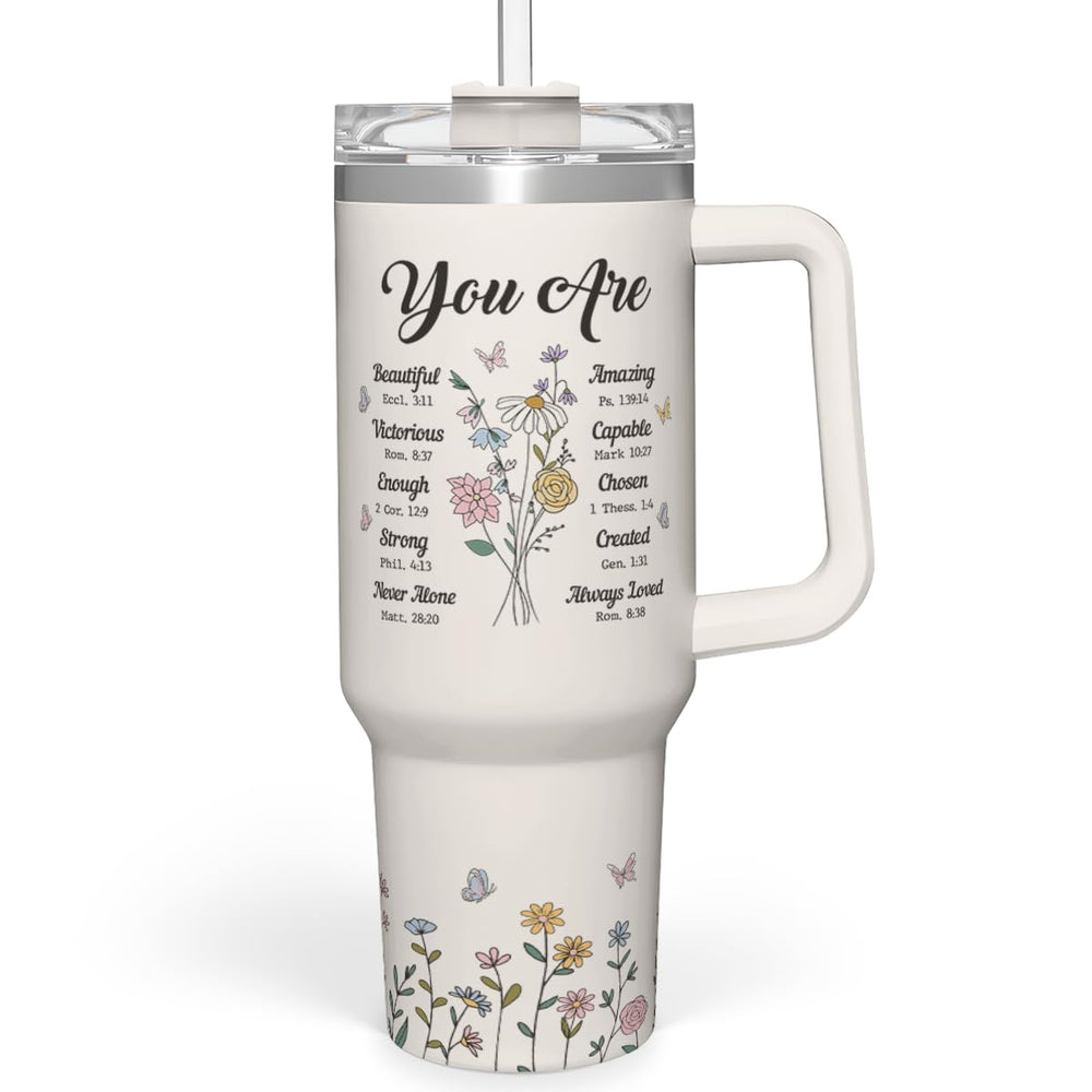 SANDJEST Dad Gift from Daughter, 40oz Stainless Steel Insulated Coffee Tumbler With Lid & Straw, Travel Cup Gift for Dad, Christmas Birthday Father's Day
