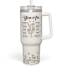 SANDJEST Dad Gift from Daughter, 40oz Stainless Steel Insulated Coffee Tumbler With Lid & Straw, Travel Cup Gift for Dad, Christmas Birthday Father's Day
