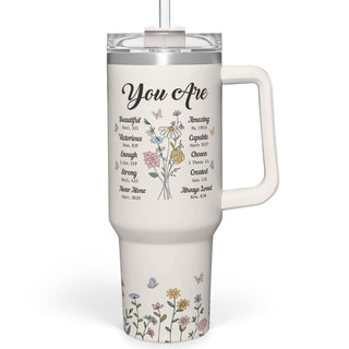 SANDJEST Dad Gift from Daughter, 40oz Stainless Steel Insulated Coffee Tumbler With Lid & Straw, Travel Cup Gift for Dad, Christmas Birthday Father's Day
