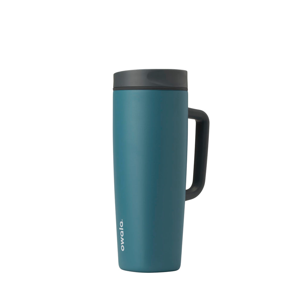 Owala SmoothSip Slider Insulated Stainless Steel Coffee Tumbler, Reusable Iced Coffee Cup, Hot Coffee Travel Mug, BPA Free 20 oz, Vanilla Bean