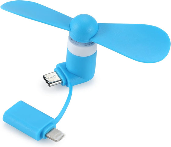 Mini Cell Phone Fan 2-in-1 Fan Compatible for iPhone, iPad, Android Smartphone,Tablet - Colorful and Powerful- Cell Phone Summer Accessories (6-Pack) - hover image