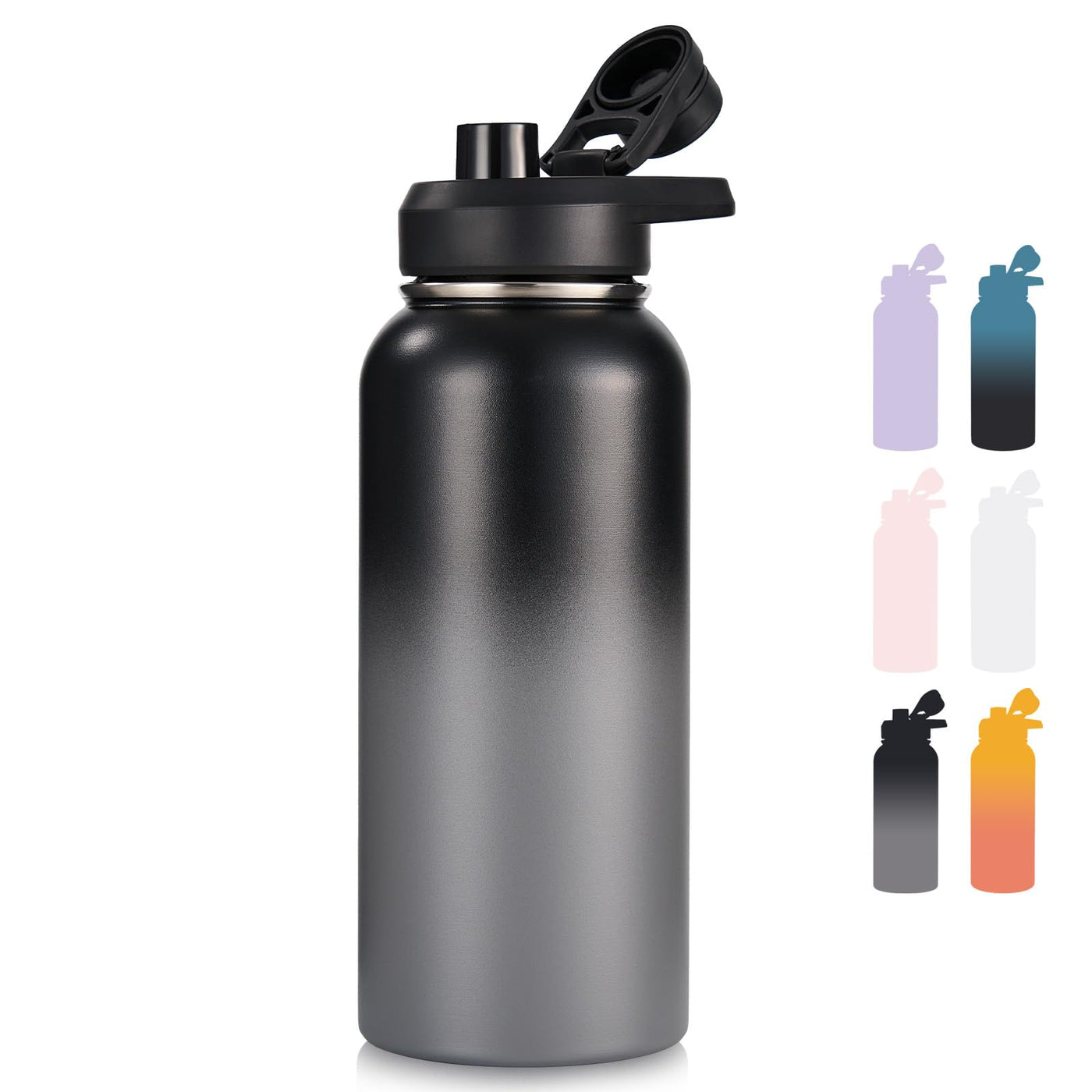 Fijinhom 18 oz Insulated Water Bottle with Handle, 304 Stainless Steel Water Bottles with Wide Mouth, Double Wall Vacuum Sports Water Bottle, BPA Free, Keep Cold and Hot, Pink