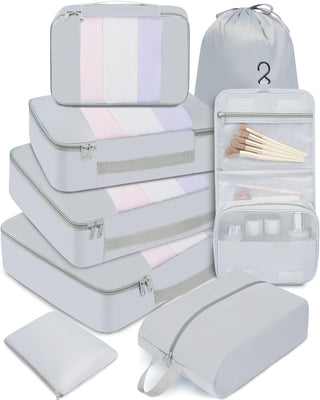 BAGAIL 6 Set/8 Set/10 Set Packing Cubes Various Sizes Packing Organizer for Travel Accessories Luggage Carry On Suitcase