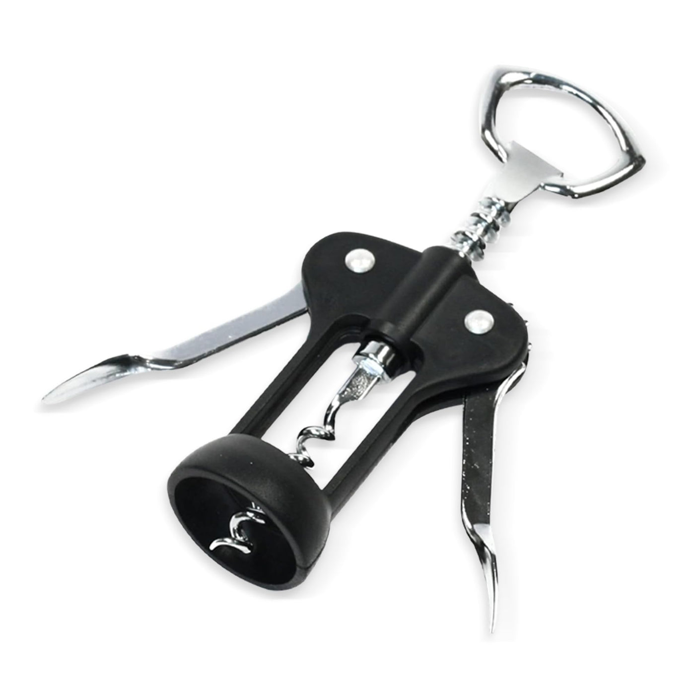 Chef Craft Select Waiters Corkscrew with Foil Cutter and Bottle Opener, 5 inches in Length, Stainless Steel/Black