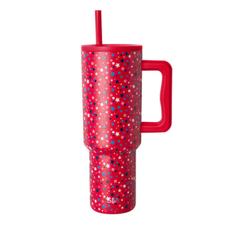 Simple Modern 40 oz Trek Tumbler with Handle and Straw Lid | Cup Holder Friendly Insulated Stainless Steel Travel Mug | Midnight Black