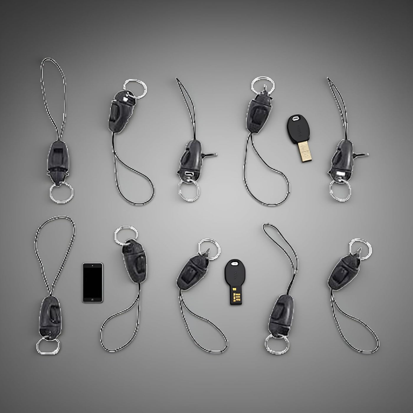 10Pcs Black Detachable Buckle Mobile Phone Accessories Pendant Buckle Small Sling Anti-Lost Lanyard Cords Hanging Head Keychains Hooks, Fasteners, Badge Lanyards