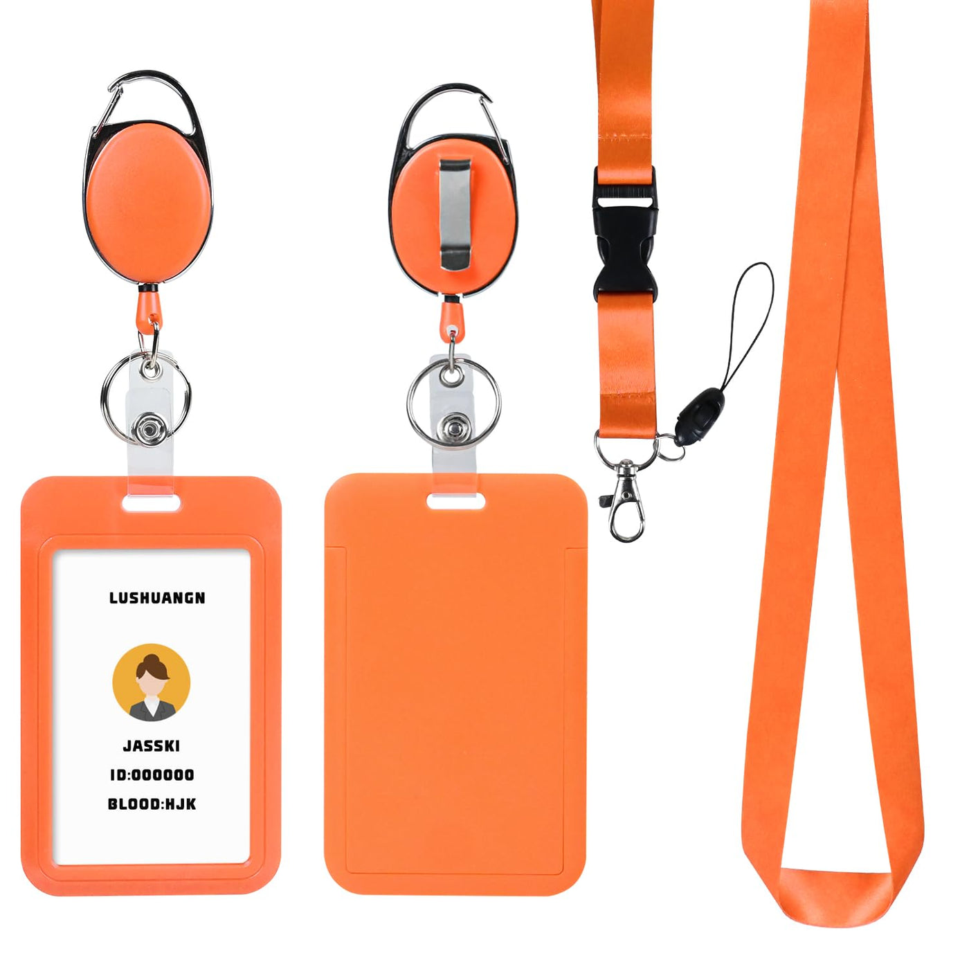 Retractable ID Badge Holder with Breakaway Lanyard,Heavy Duty Badge Reel,Detachable Keychain, Cruise Ship Cards Holder,for Nurse Officer Teacher Security Staff Women Men