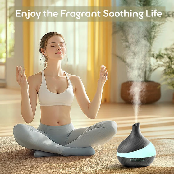 HJTHJT 500ML Essential Oil Diffuser: Aroma Diffuser with Remote Control for Hotel Spa Yoga Room - Humidifiers for Bedroom with 14 Colors LED Night Light for Kids/Women Home Relaxation - hover image