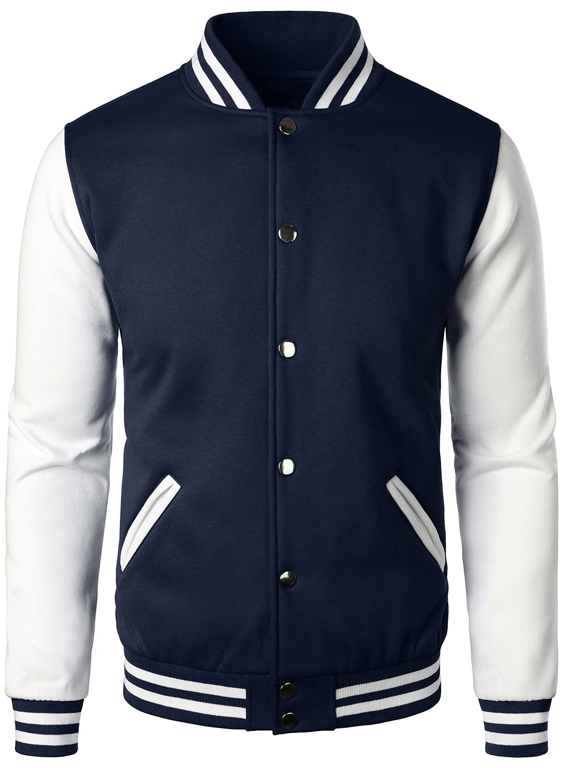 HOOD CREW Man’s Varsity Baseball Jacket Cotton Blend Letterman Jackets
