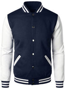 HOOD CREW Man’s Varsity Baseball Jacket Cotton Blend Letterman Jackets