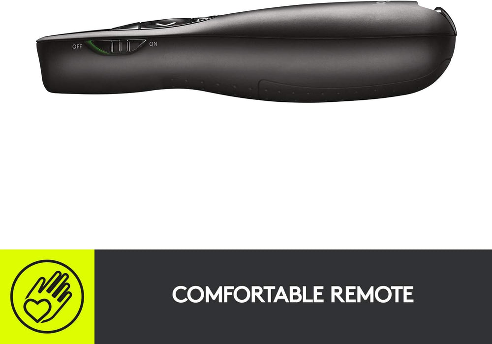 Logitech Wireless Presenter R400, USB-A PowerPoint Clicker with Laser Pointer, Wireless Presentation Clicker Remote