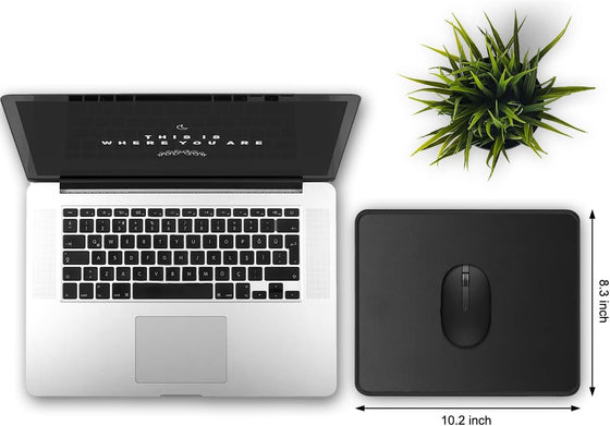 JIKIOU 3 Pack Mouse Pad with Stitched Edge, Comfortable Mouse Pads with Non-Slip Rubber Base, Washable Mousepads Bulk with Comfortable Cloth, Mouse Pads for Computers Laptop Mouse 10.2x8.3inch Black - hover image