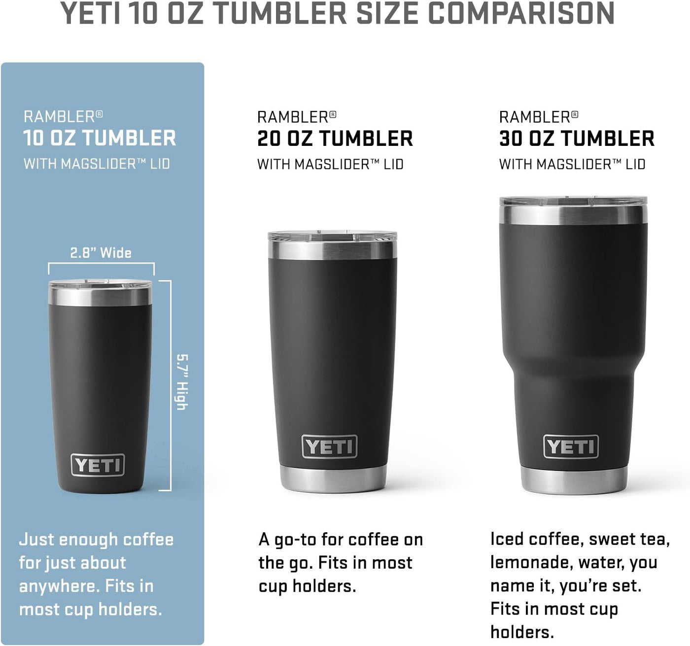 YETI Rambler 10 oz Tumbler, Stainless Steel, Vacuum Insulated with MagSlider Lid, Black Forest Green