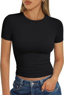 Trendy Queen Womens Short Sleeve T Shirt Buttery Soft Summer Tops Basic Tees