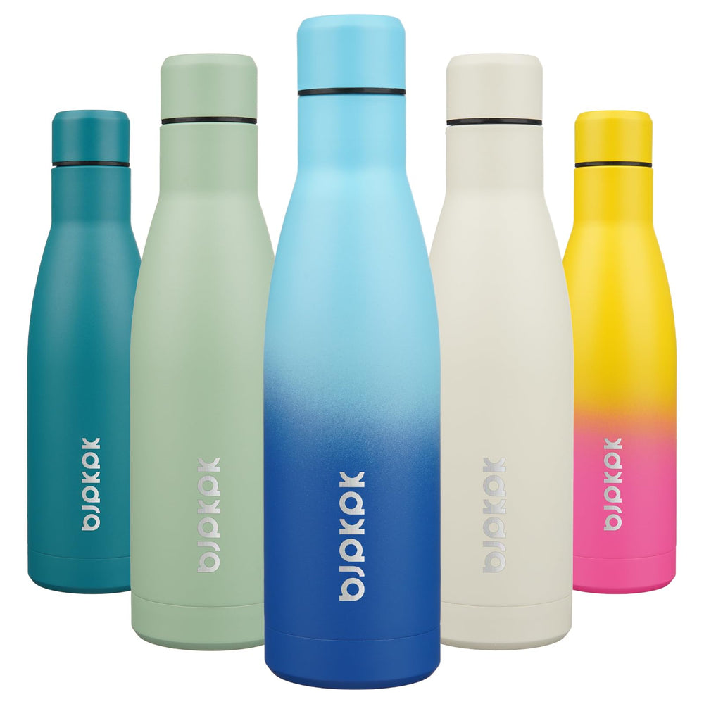 BJPKPK 17oz Insulated Water Bottles Stainless Steel Sports Water Bottles Keep Cold and Hot for Travel Dishwasher Safe,Olive Green