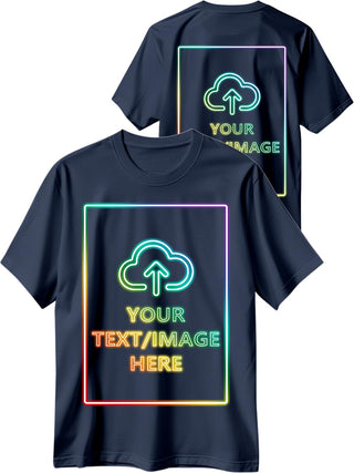 Custom T Shirts with Photo/Logo/Text - Personalized Comfort Cotton Tee for Men Women Design Your Own Shirt Front & Back Print