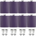 8 pack purple hip flasks