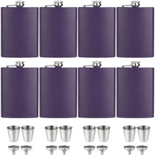 ROMORC 2 Pack Hip Flasks for Liquor Matte Black 8 Oz Stainless Steel Leak-proof Thin Flasks with 2pcs Funnels and Cups for Wedding Party, Groomsman, Bridesmaid, Gift (Black)