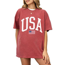 USA T-Shirt for Men, Women, Unisex - Vintage American Flag Graphic Tee - Patriotic Short Sleeve Crew Neck Top - 100% Cotton