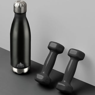 Mont-Clair H2O Stainless Steel Water Bottle, Vacuum insulated - BPA Free, 12h Hot & 24h Cold Drinks, Metal Water Bottle 17oz Leakproof, Ideal for Adult, Kids, Running - Black