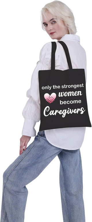 VAMSII Caregiver Tote Bag - Appreciation Gifts Canvas Bag for Women - Caretaker Supplies