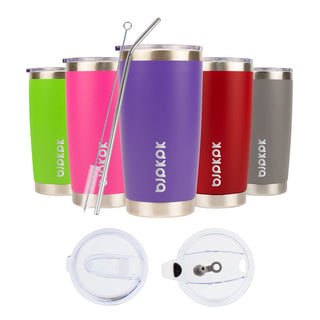 BJPKPK 30oz Stainless Steel Tumbler Color Block Insulated Tumblers Cup with Lid and Straw, Double Walled Travel Coffee Mug,Mint
