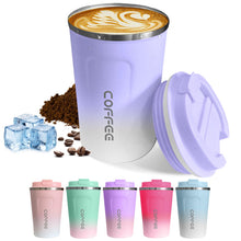 SPLMIFA Travel coffee mugs leak-proof, reusable coffee cups with lids, stainless steel vacuum insulated coffee tumblers, thermal insulation cups for men & women keep drinks hot & cold(2nd-Black, 12OZ)