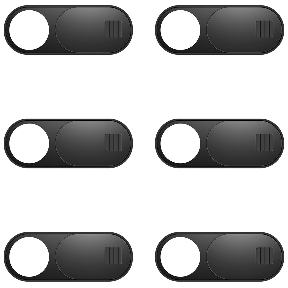 ZUCUCUC Laptop Camera Cover Slide, Phone Camera Cover Slide, 6 Pack Ultra Thin Webcam Cover Slide for Laptop, Desktop, PC, Tablet, Smartphone, Protect Your Privacy and Security(Black)