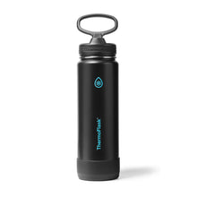 ThermoFlask Stainless Steel Water Bottles 2-Pack - Double-Wall Vacuum Insulated 24 oz BPA-Free Spout Lids - Keeps Drinks Cold 24 Hrs, Hot 12 Hrs - Leakproof, Dishwasher Safe, White/Coral