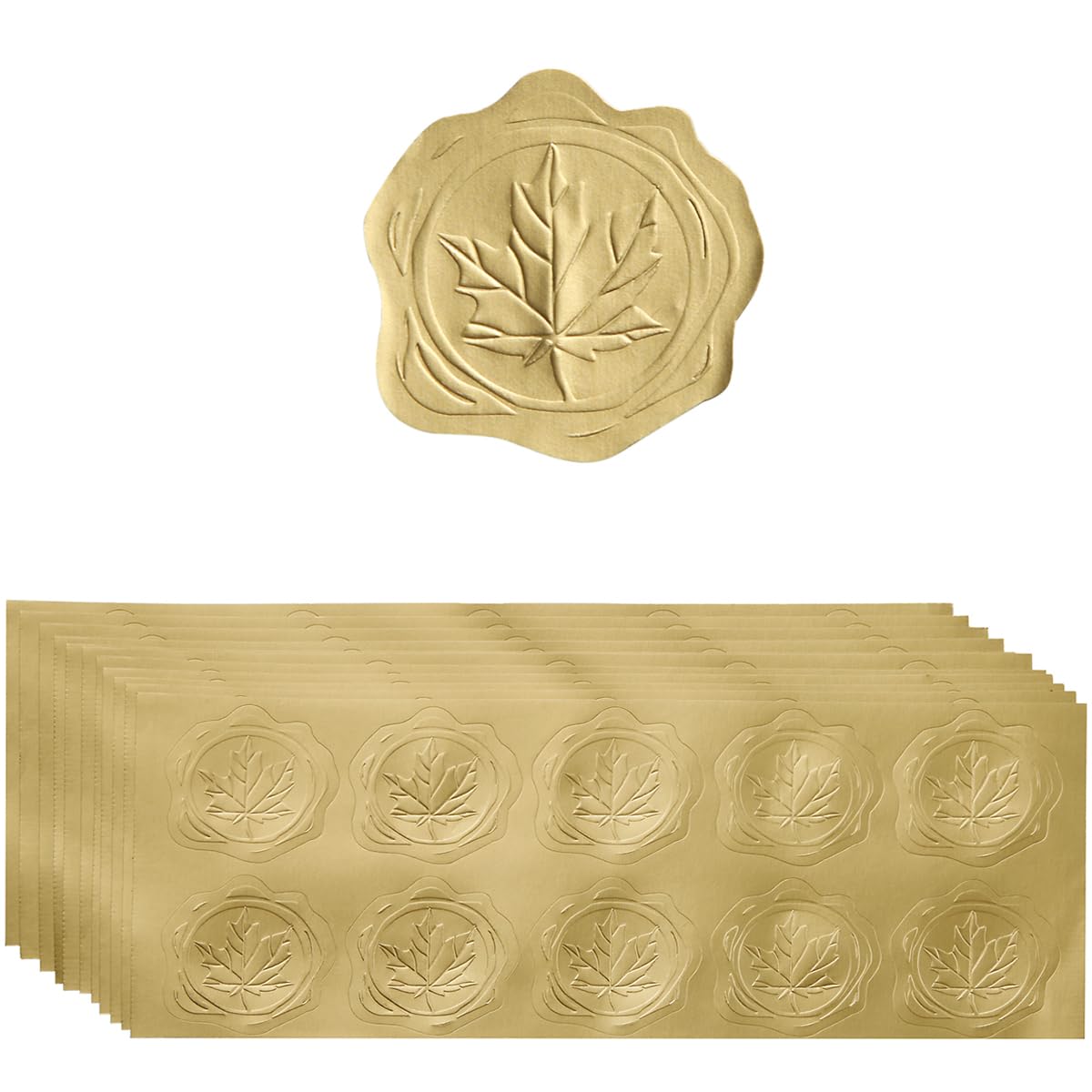 300 Pieces Embossed Gold Foil Stickers, Gold Heart-Love | For Envelopes, Wedding Invitations, Christmas Greeting Cards