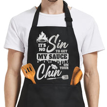 SANDJEST Funny Mens Aprons with Pockets for BBQ Grilling Cooking Grandpa Husband Apron for Birthday Christmas Father's Day