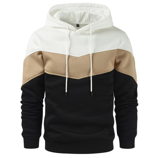Gesean Men's Novelty Color Block Pullover Fleece Hoodie Long Sleeve Casual Sweatshirt with Pocket