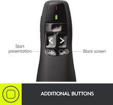 Logitech Wireless Presenter R400, USB-A PowerPoint Clicker with Laser Pointer, Wireless Presentation Clicker Remote
