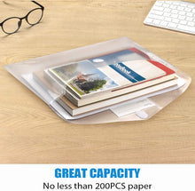 Sooez 10 Pack Plastic Envelopes File Folders, Clear Folder for Document US Letter A4 Size Poly Envelopes with Label Pockets for School Home Work Office Organizer, Clear