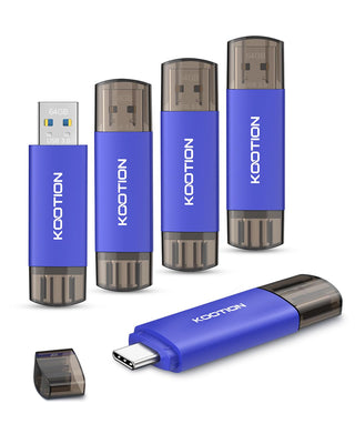 KOOTION USB C Flash Drive 64GB 2 in 1 OTG USB 3.0/Type C Thumb Drive Dual Drive USB C Memory Stick for Smartphone Laptop Tablet PC, Blue