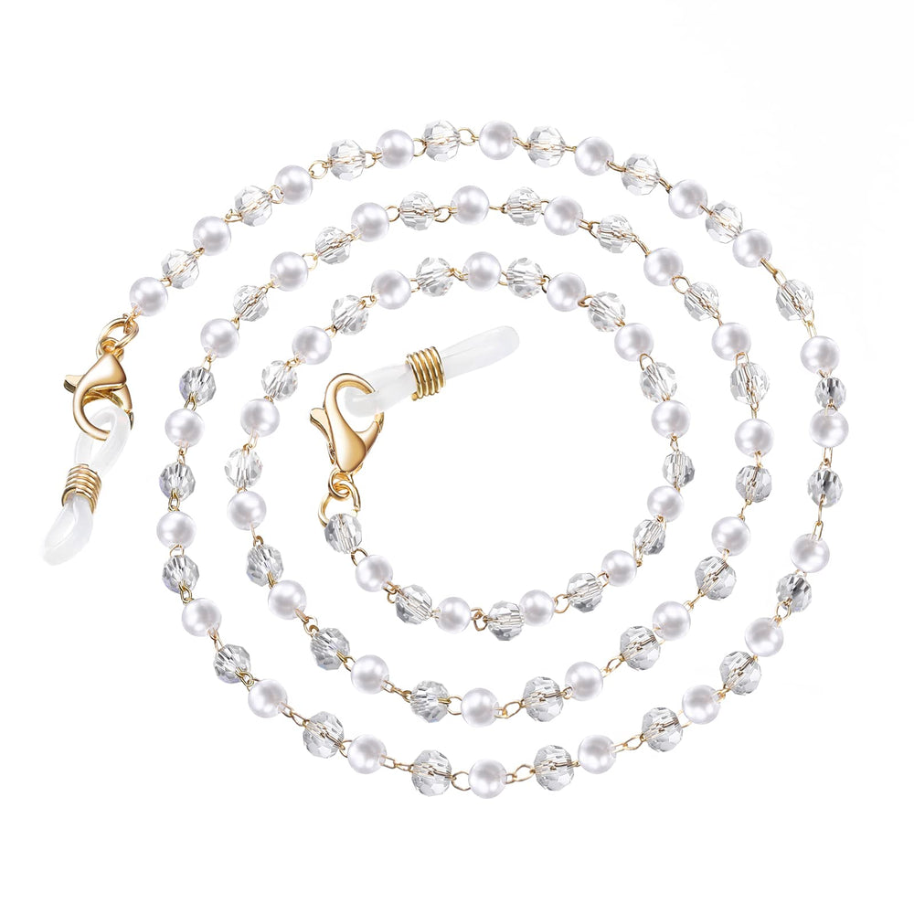 humlbird Mask Lanyard Eyeglasses Chain Healing Crystal Beaded Sunglasses Chains with Pearl for Women