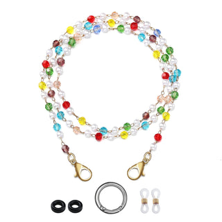 humlbird Mask Lanyard Eyeglasses Chain Healing Crystal Beaded Sunglasses Chains with Pearl for Women