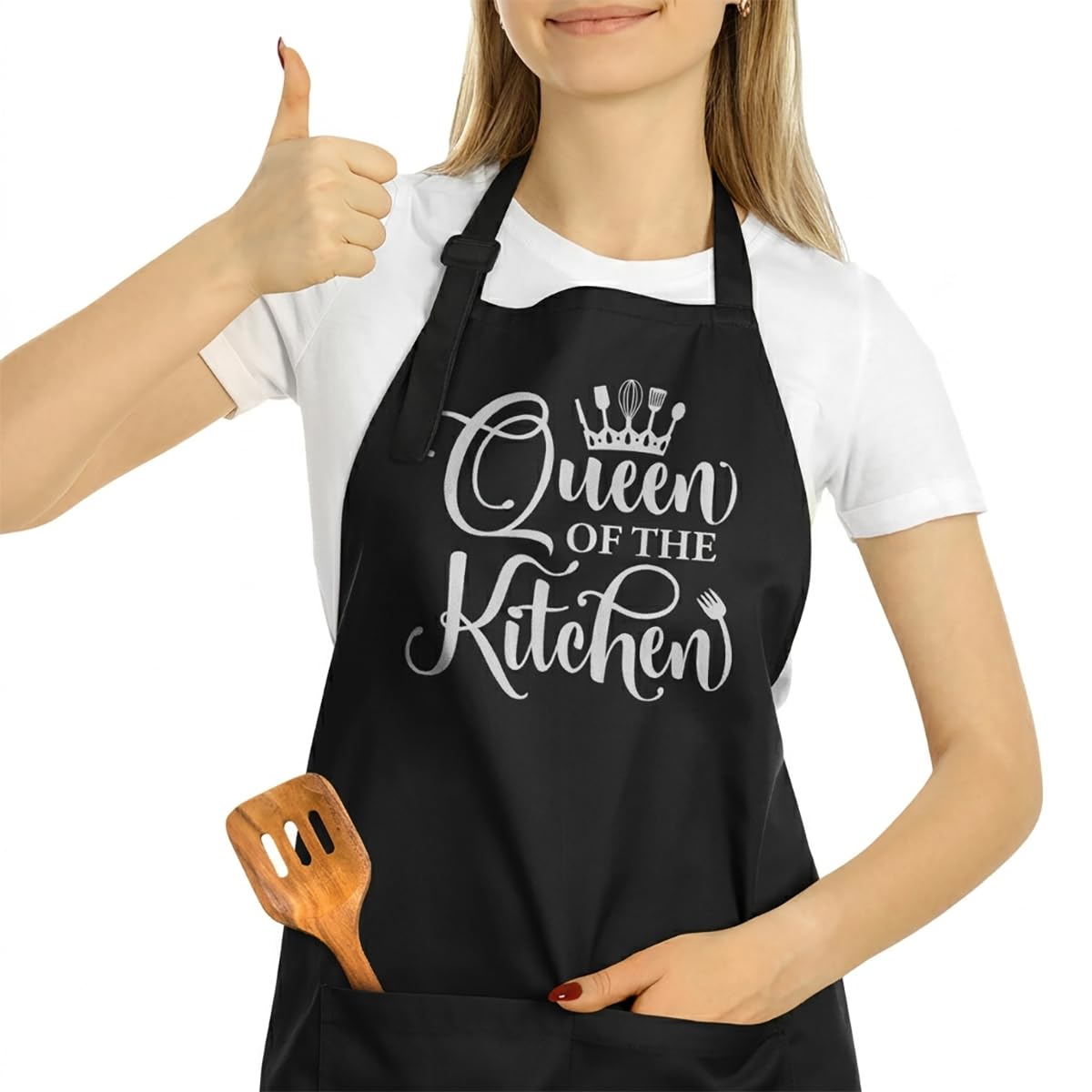 SANDJEST Funny Mens Aprons with Pockets for BBQ Grilling Cooking Grandpa Husband Apron for Birthday Christmas Father's Day