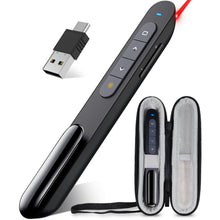 Wireless Presenter, Hyperlink Volume Control Presentation Clicker RF 2.4GHz USB PowerPoint Clicker Presentation Remote Control Pointer Slide Advancer (Black)