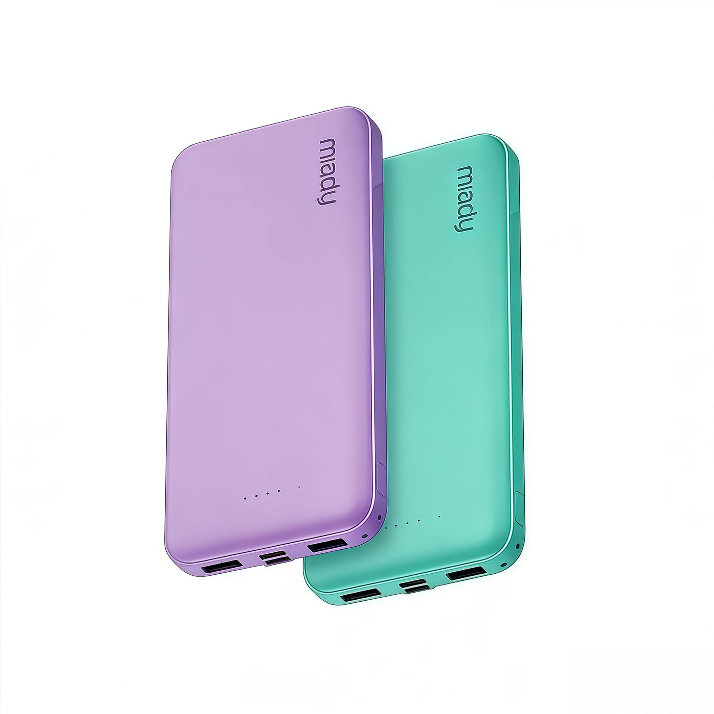 Miady 2-Pack Portable Charger, Slim 10000mAh Power Bank Travel Battery Pack 3 Outputs 2 Inputs Compatible with iPhone 17/16/15/14/13 Galaxy S24/22 iPad Android etc (Black+White)