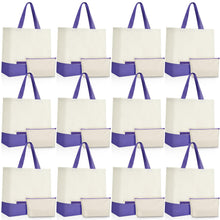 Sanwuta 24 Pcs Canvas Tote Bags Bulk 18.5" Cotton Cosmetic Bags Reusable Shopping Tote with Handles