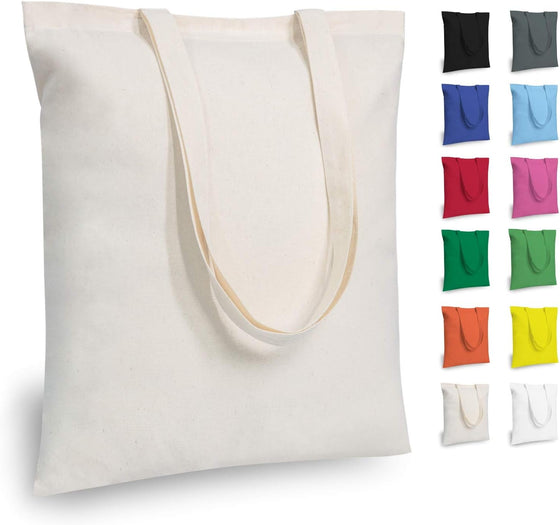 TOPDesign 5 | 12 | 24 | 48 | 192 Pack Economical Cotton Tote Bags, Lightweight Medium Reusable Grocery Shopping Cloth Bags, Suitable for DIY, Advertising, Promotion, Gift, Activity (5-Pack)