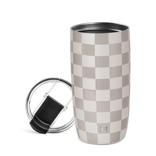 Simple Modern Voyager Tumbler with Flip Lid | Travel Coffee Mug | Insulated Stainless Steel Cold Brew Iced or Hot Coffee Cup | Gifts for Women Men Her Him | 16oz, Almond Birch