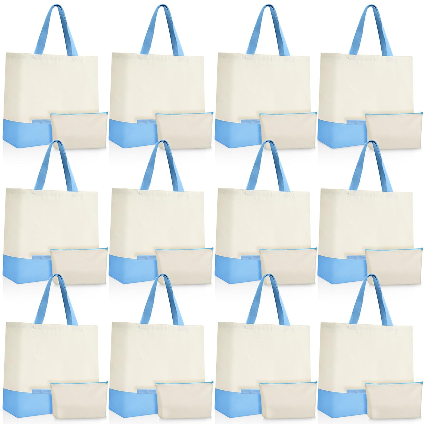 Sanwuta 24 Pcs Canvas Tote Bags Bulk 18.5" Cotton Cosmetic Bags Reusable Shopping Tote with Handles
