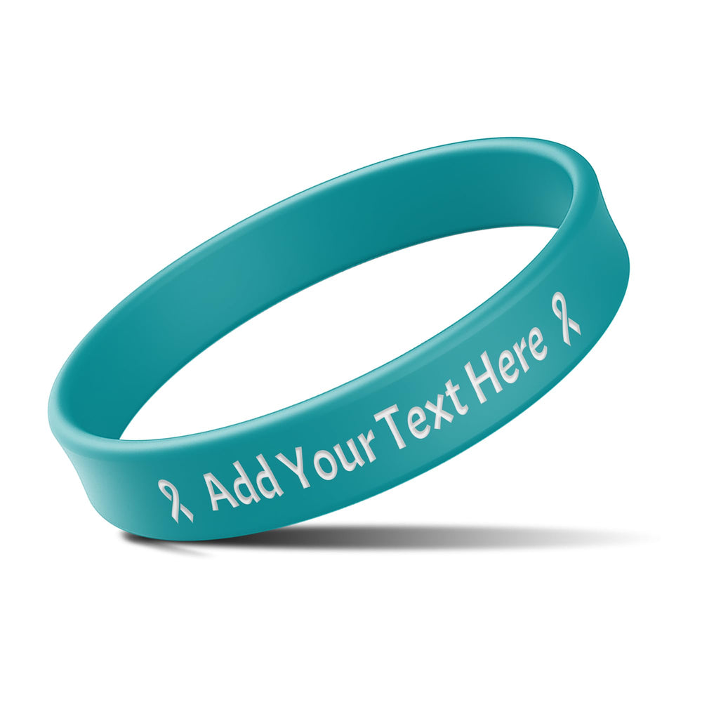 Custom Rubber Bracelets with Text Logo Clipart Customizable Bracelet Personalized 1/2 Inch Silicone Wristbands for Awareness, Events, Support, Promotions