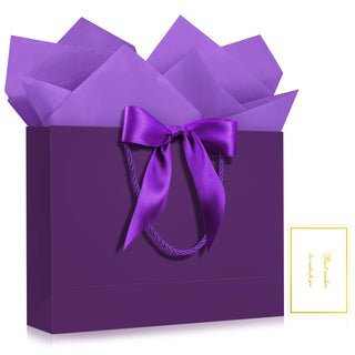 JMANNI Gift Bags with Handles, 13” Medium Gift Bag for Presents, 1 Pcs Bags with 2 Tissue Paper and 1 Cards for Graduation Baby Shower Wedding Fathers Day Mother's Day Birthday Party（champagne gold）