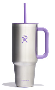 Hydro Flask Travel Tumbler with Handle, Lid and Straw - Insulated Stainless Steel in 32 Oz Trillium