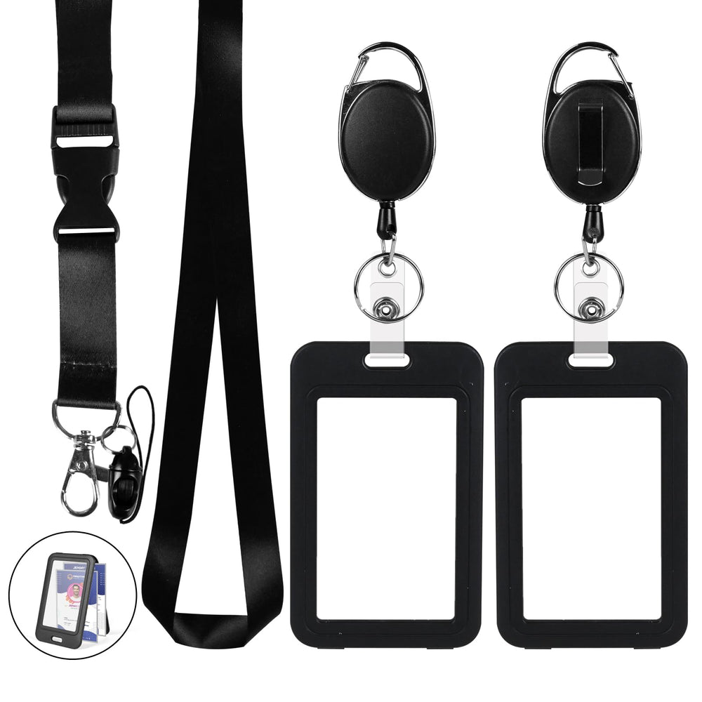 Retractable ID Badge Holder with Breakaway Lanyard,Heavy Duty Badge Reel,Detachable Keychain, Cruise Ship Cards Holder,for Nurse Officer Teacher Security Staff Women Men