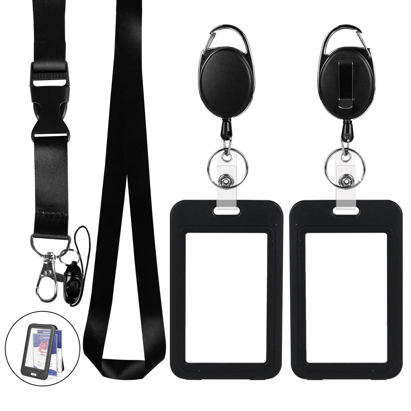 Retractable ID Badge Holder with Breakaway Lanyard,Heavy Duty Badge Reel,Detachable Keychain, Cruise Ship Cards Holder,for Nurse Officer Teacher Security Staff Women Men