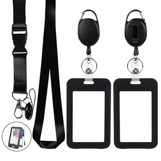 Retractable ID Badge Holder with Breakaway Lanyard,Heavy Duty Badge Reel,Detachable Keychain, Cruise Ship Cards Holder,for Nurse Officer Teacher Security Staff Women Men